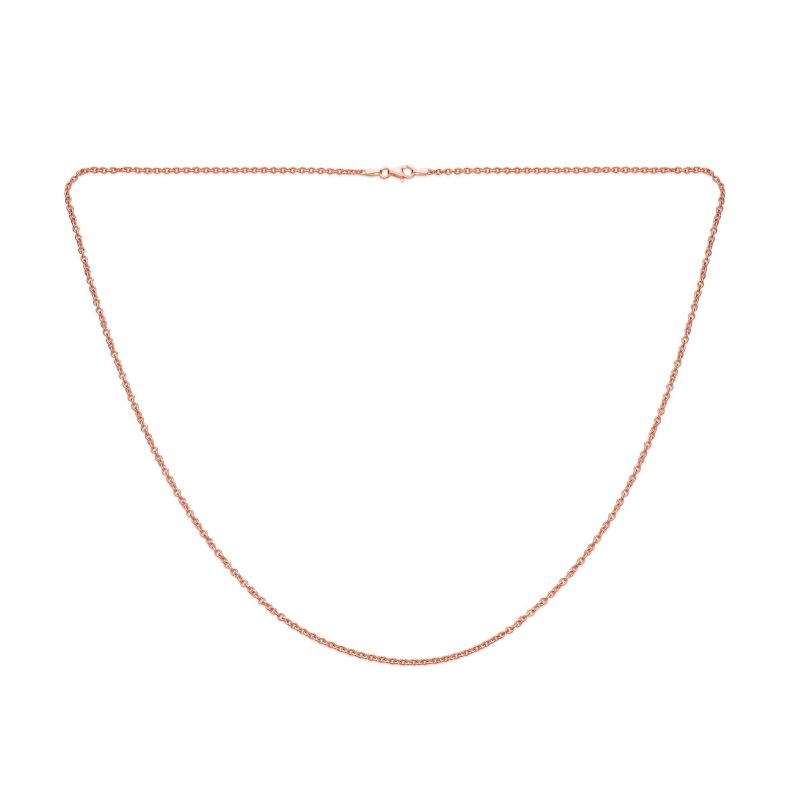 Simple Thin 2MM Rose Gold Plated .925 Sterling Silver Rolo Cable Chain Necklace 18 Inch