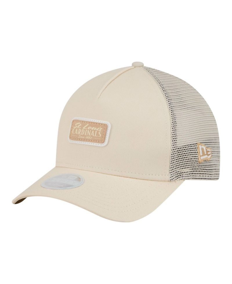 Women's Light Beige St. Louis Cardinals Tonal Patch 9FORTY M-Crown A-Frame Trucker Adjustable Hat