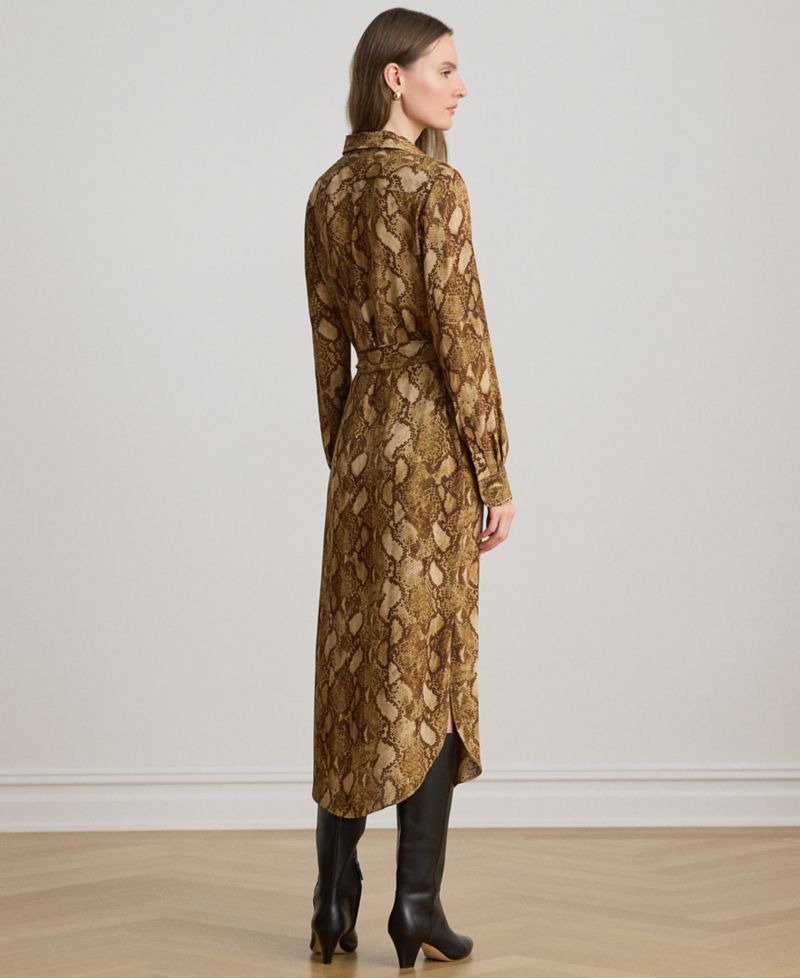 Women's Collared Long-Sleeve Shirt Dress