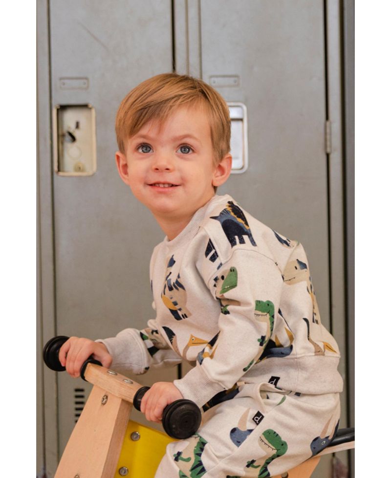 Little Boys (6-8) Fleece Sweatshirt Dinosaur Print