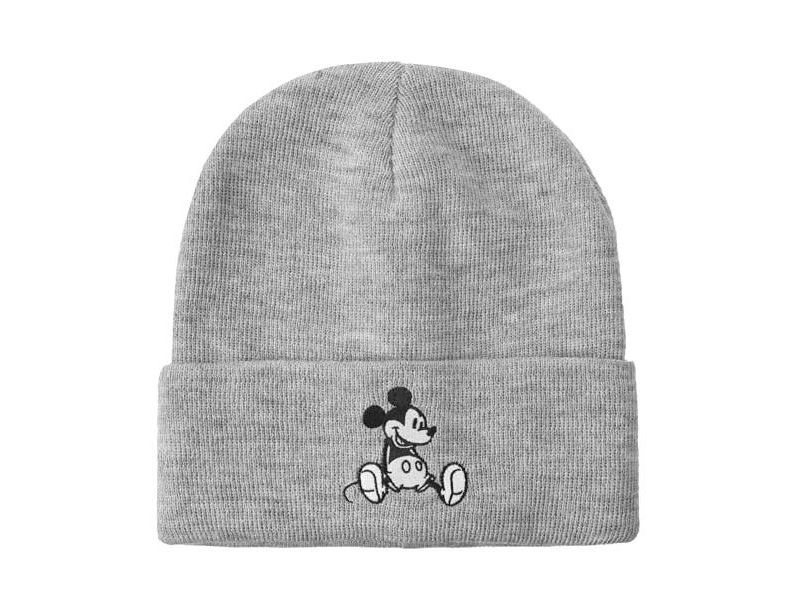 Men's Mickey Mouse Embroidery Acrylic Knit Standard Cuff Beanie