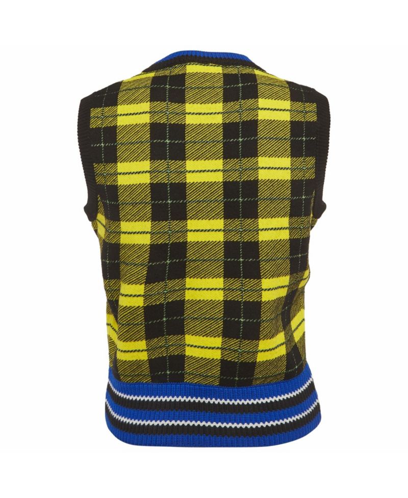 Women's Plaid Knit Vest Sweater