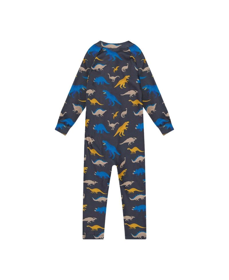 Little and Big Boy (6-14) One Piece Thermal Underwear Dinosaur Print