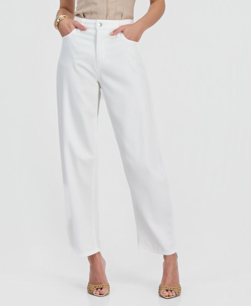 Women's Mid-Rise Barrel-Leg Ankle Jeans