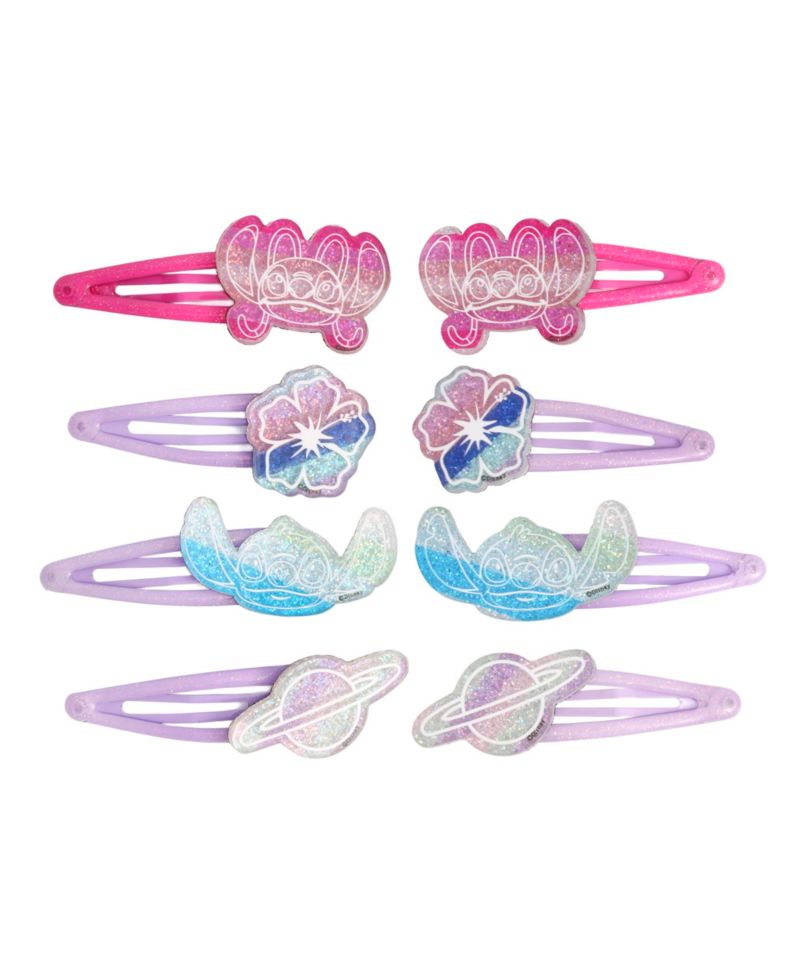 Stitch Hair Clip 8-Piece Set Official License, Snap Back Clips for Hair, Lilo and Stitch Accessories, Small Gifts