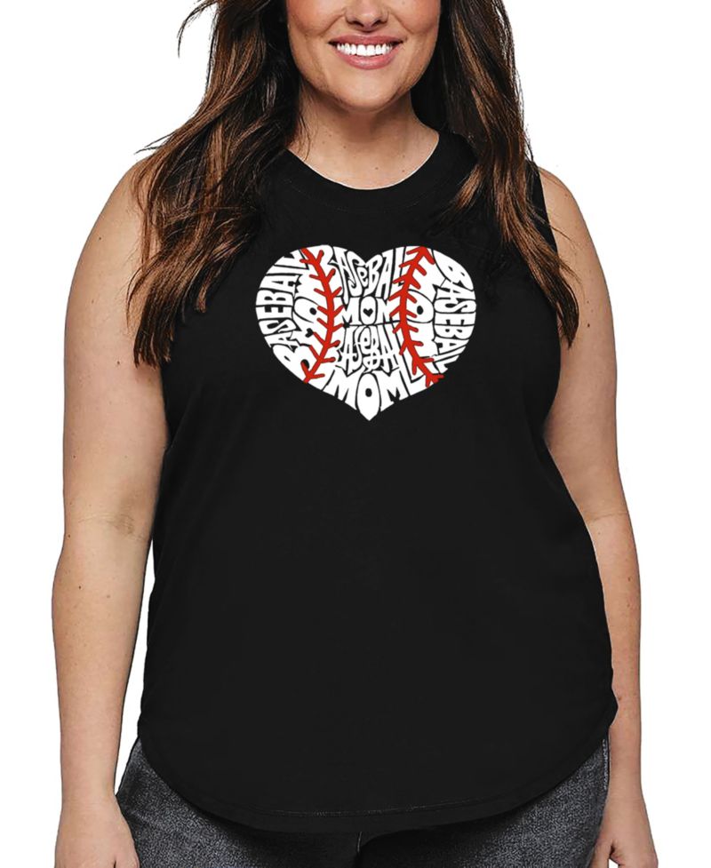 Plus Size Baseball Mom Word Art Tank Top
