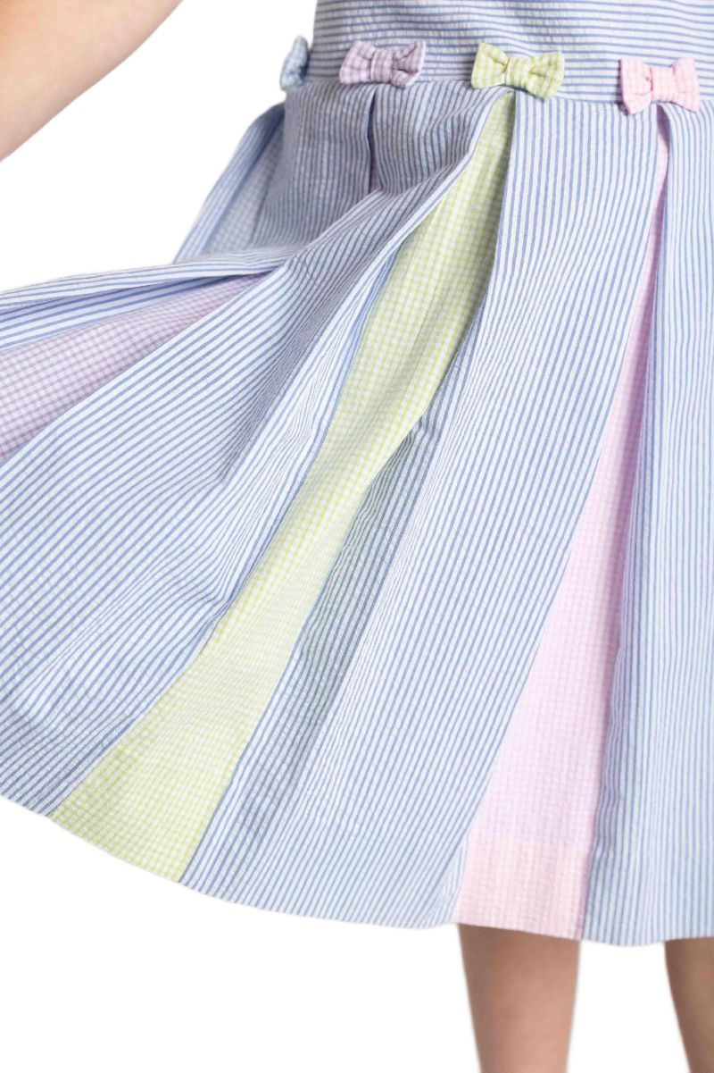 Little Girl 4-6X Multicolor Seersucker Pleated Dress