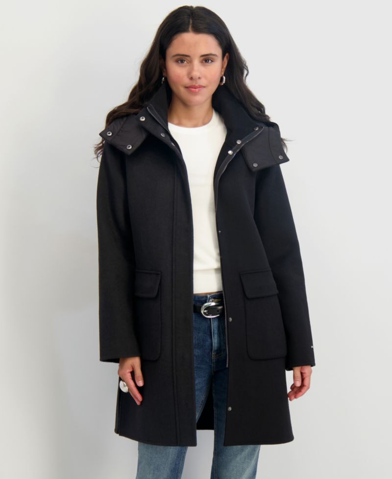 Women's Hooded Zip-Front Coat
