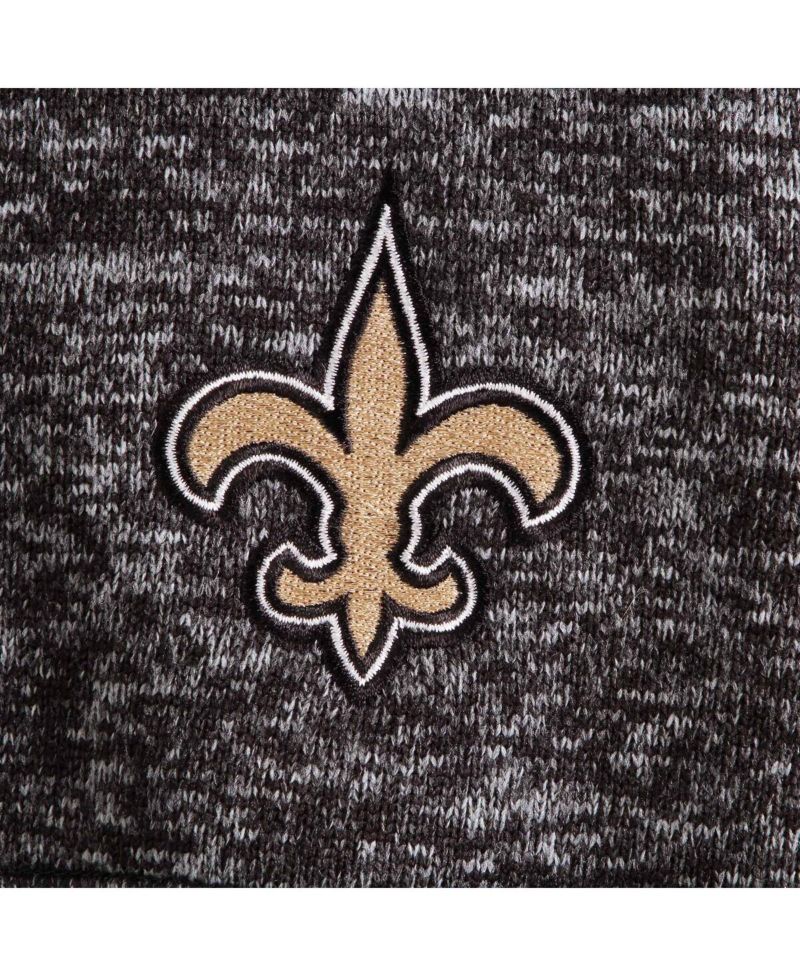 Men's Heather Black New Orleans Saints Fortune Quarter-Zip Pullover Jacket