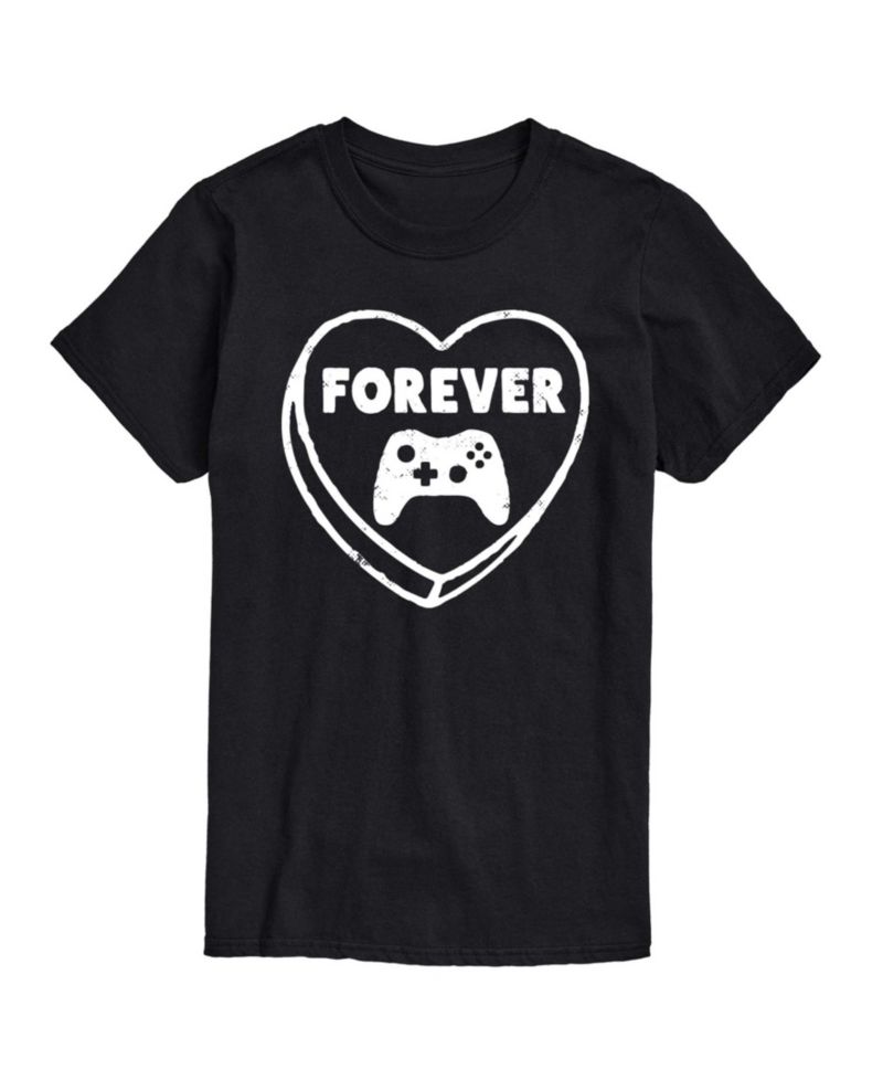 Men's Forever Heart Video Games Printed Short-Sleeve Graphic T-Shirt