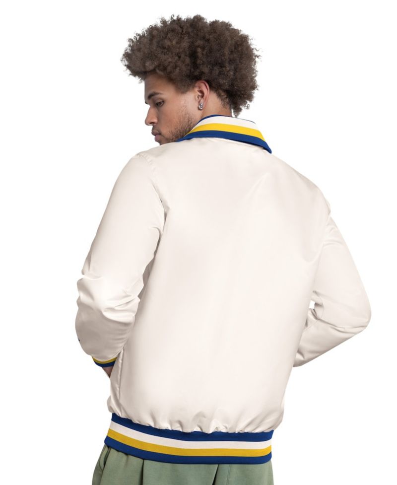 Men's White Milwaukee Brewers The Captain Cooperstown Logo Full-Zip Varsity Jacket