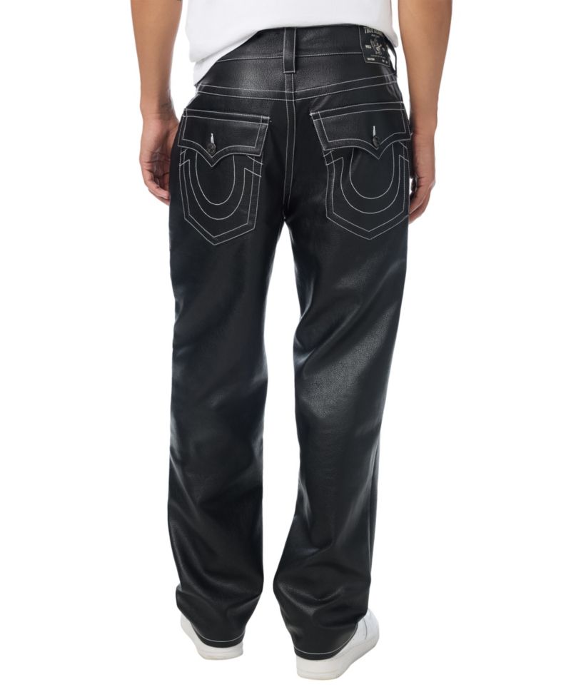 Men's Ricky Faux Leather Straight-Leg Jeans