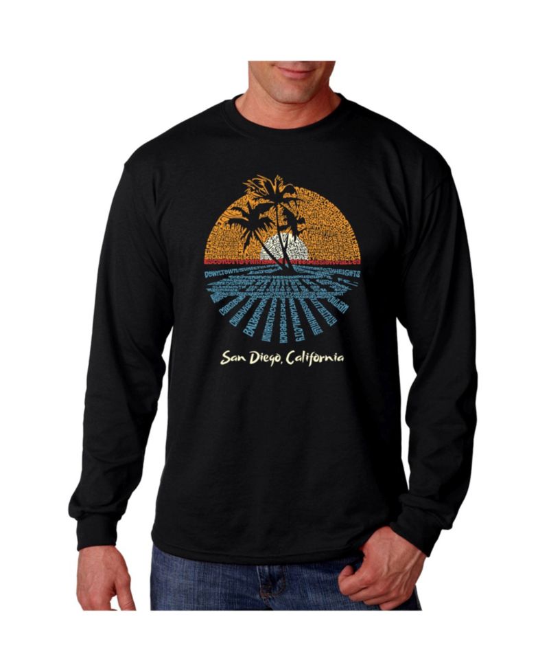 Men's Word Art - Cities in San Diego Long Sleeve T-Shirt