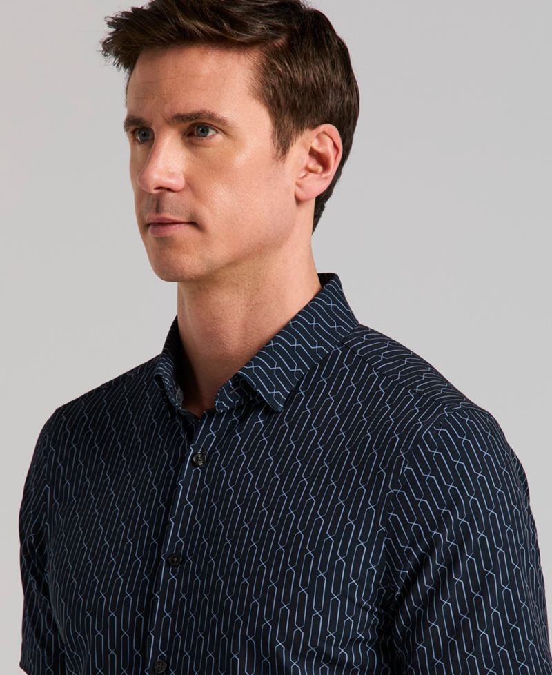 Men's Abstract Square Print Shirt