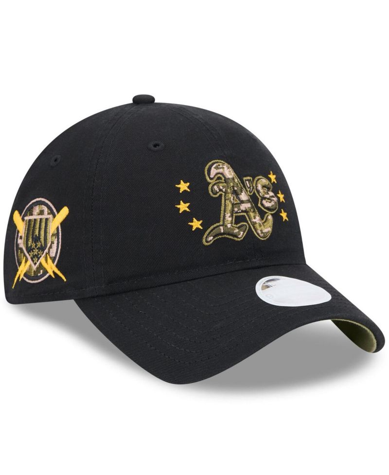 Women's Black Oakland Athletics 2024-Armed Forces Day 9TWENTY Adjustable Hat
