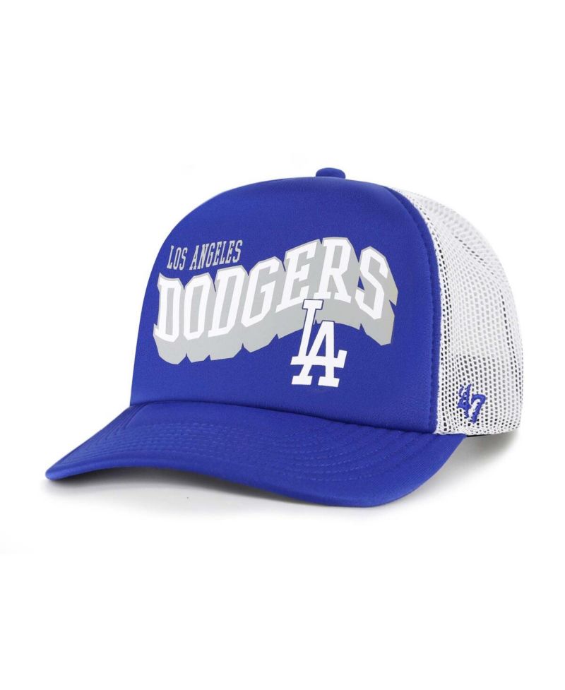 Men's Royal Los Angeles Dodgers Meander Foam Trucker Snapback Hat