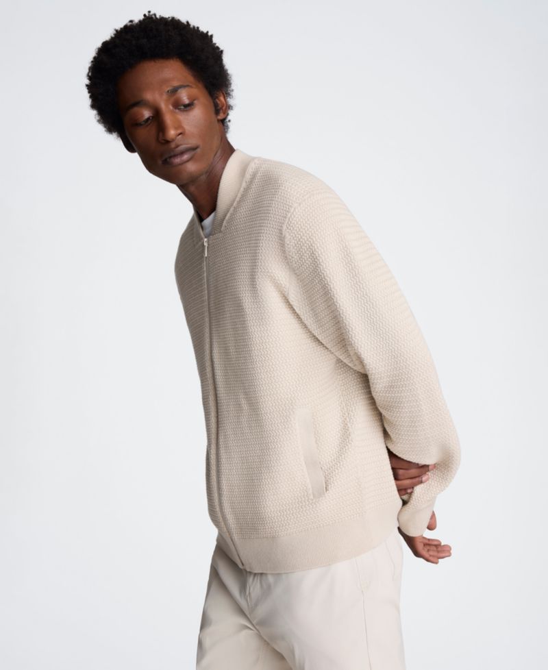 Men's Slim-Fit Bomber Sweater