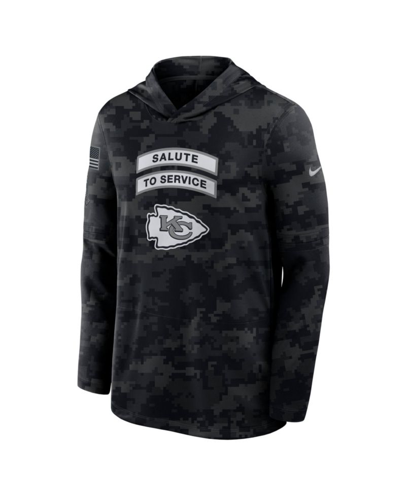 Men's Black Kansas City Chiefs 2026 Salute to Service Sideline Lightweight Hooded Pullover