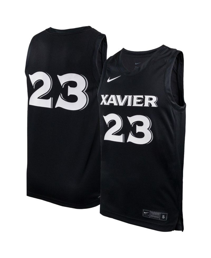 Men's #23 Black Xavier Musketeers Replica Basketball Jersey
