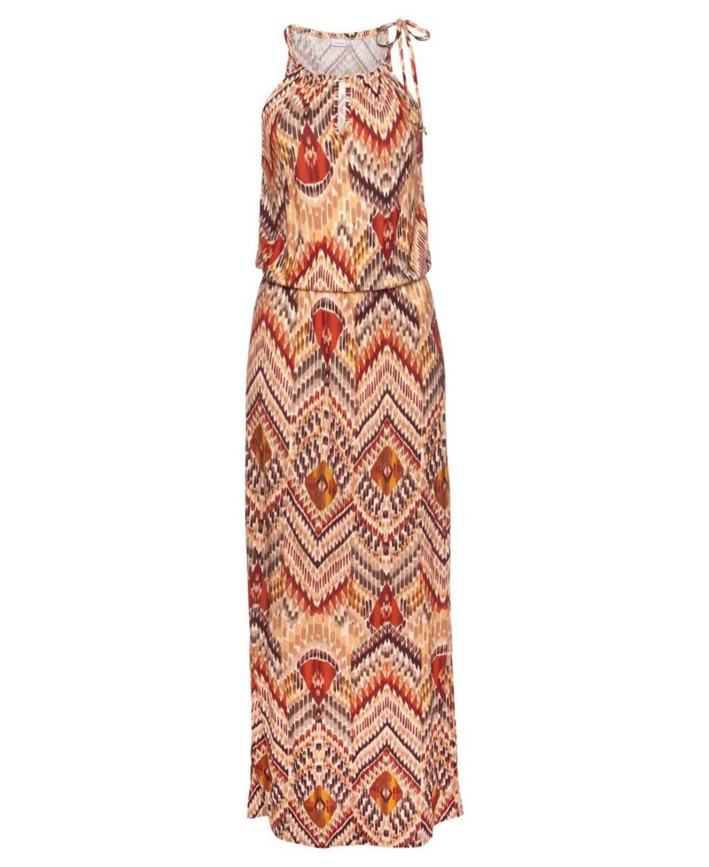 Women's Halter Print Maxi Dress