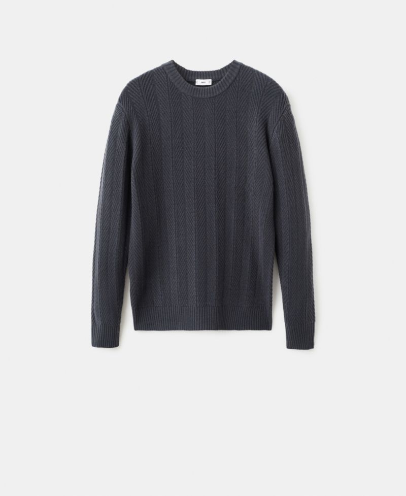 Men's Herringbone Structured Sweater