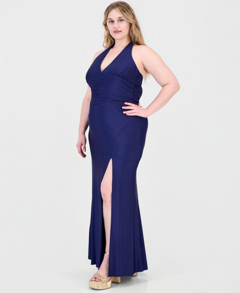 Plus Size Halter Bodycon Maxi Dress