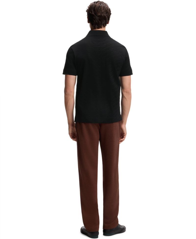x Aston Martin Men'sCotton Mercerized Cotton Jacquard Regular-Fit Polo Shirt