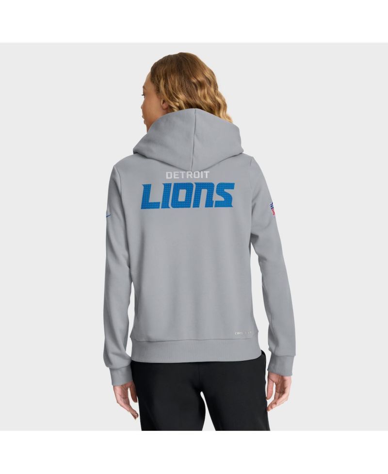 Women's Gray Detroit Lions Sideline Standard Issue Initial Home Dri-FIT Hoodie