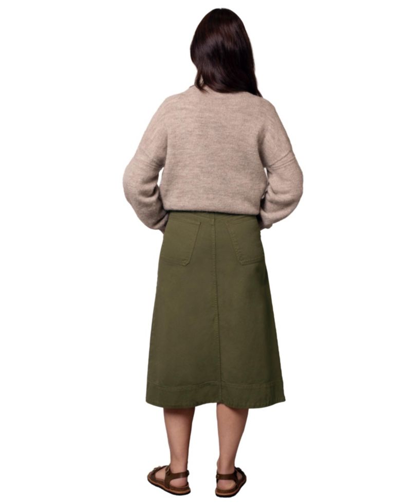 Women's Cotton Twill Midi Skirt