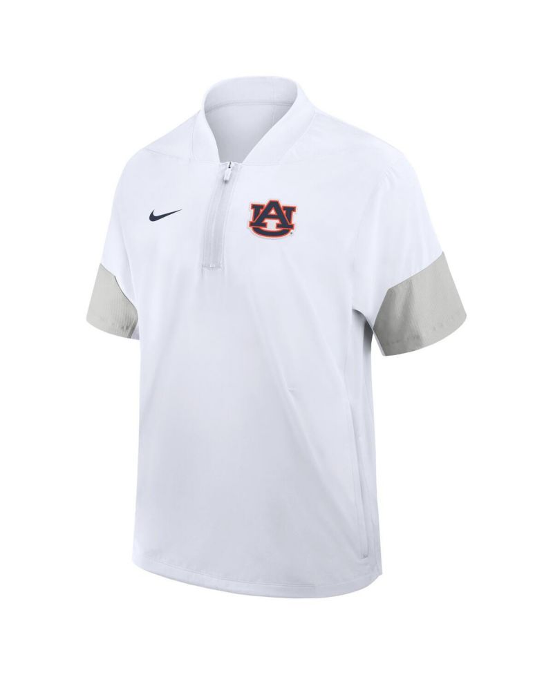 Men's White Auburn Tigers 2025 Sideline Coaches Lightweight Short Sleeve Jacket