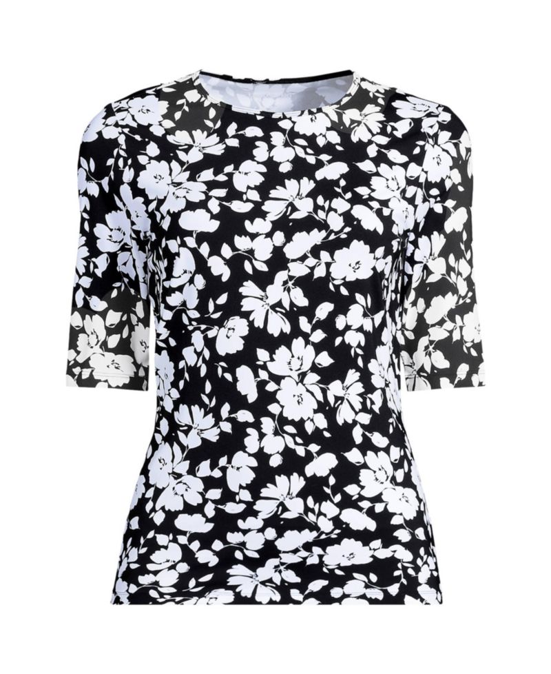 Women's SunShade UPF 50 Elbow Sleeve Rash Guard Swim Tee