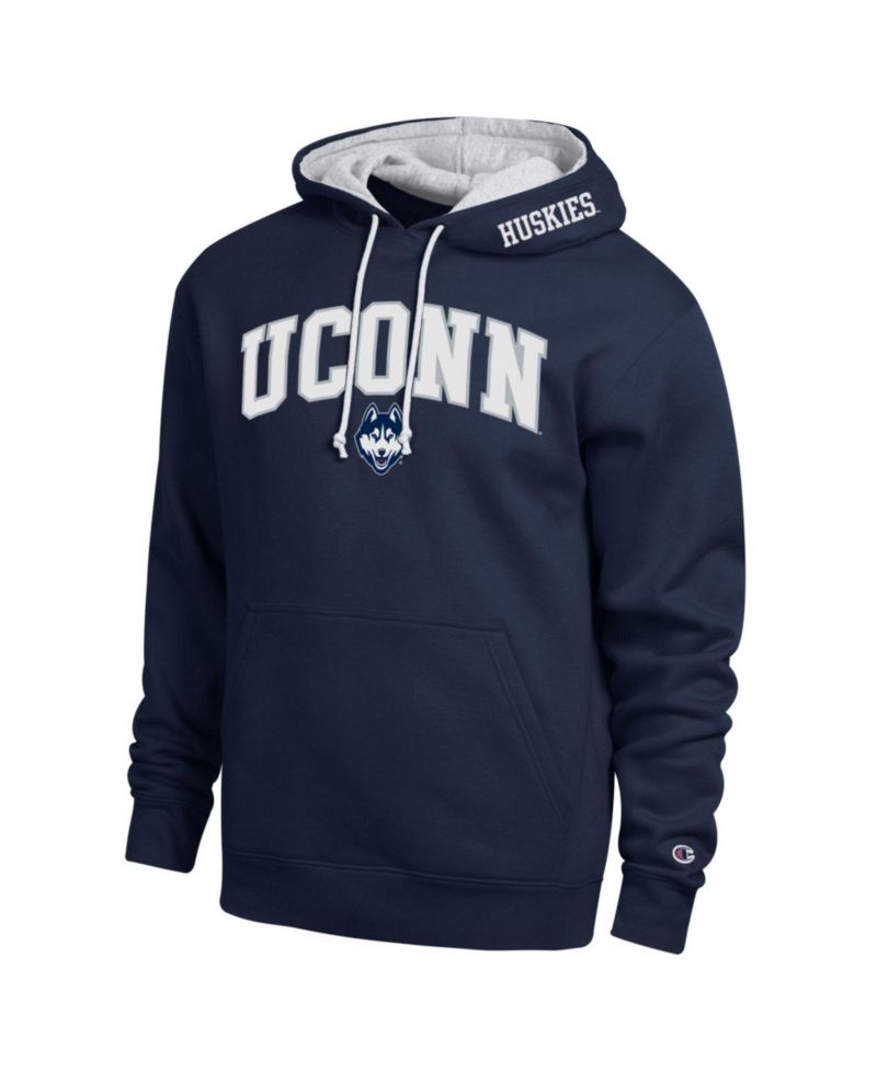 Men's Navy UConn Huskies Arch Tackle Twill Hoodie