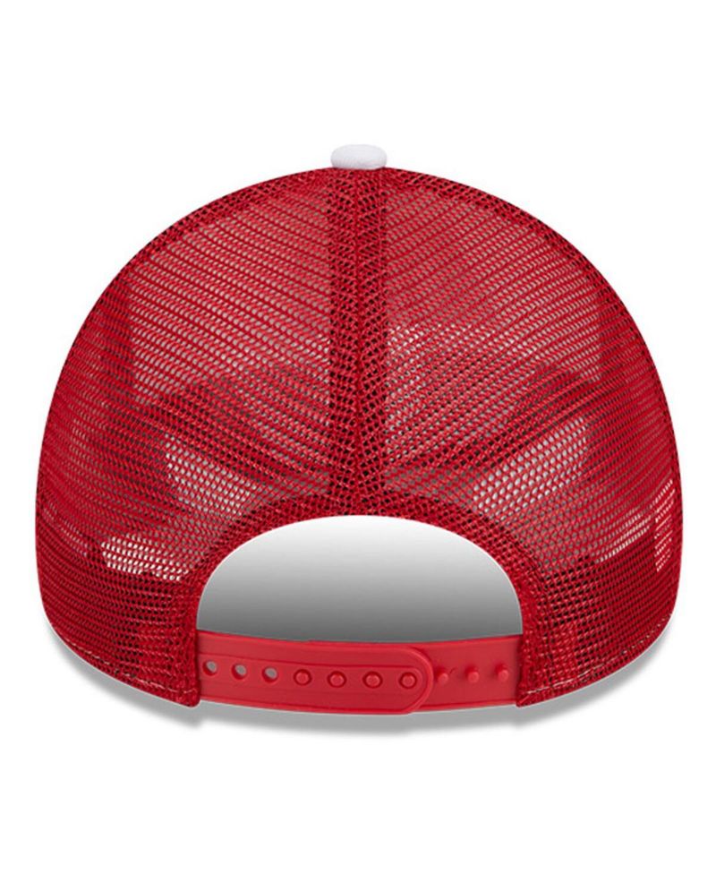 Men's White/Red Utah Utes Court Sport Foam A-Frame 9FORTY Adjustable Trucker Hat