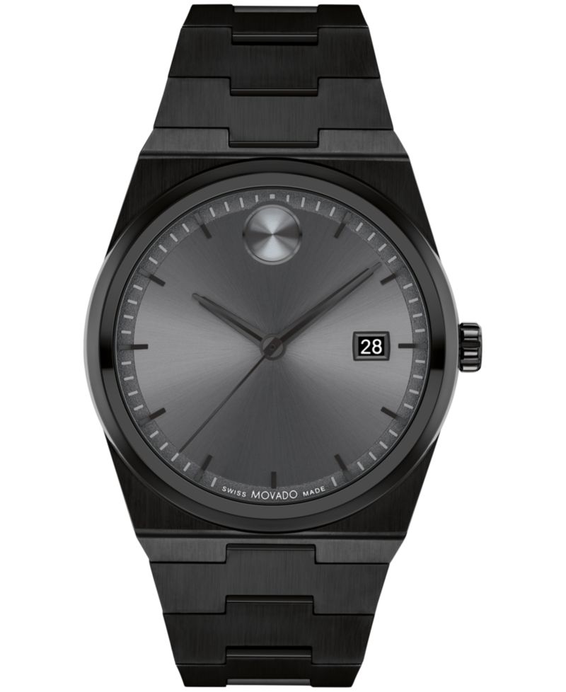 Men's Quest Swiss Quartz Ionic Plated Black Steel 40mm Watch