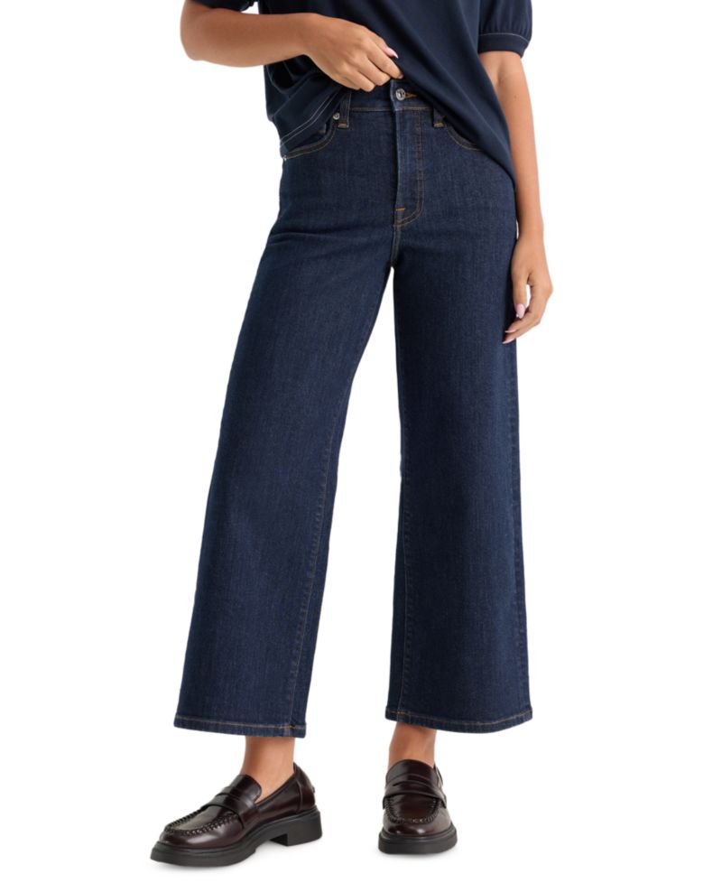 Women's High-Rise Palazzo Crop Jeans