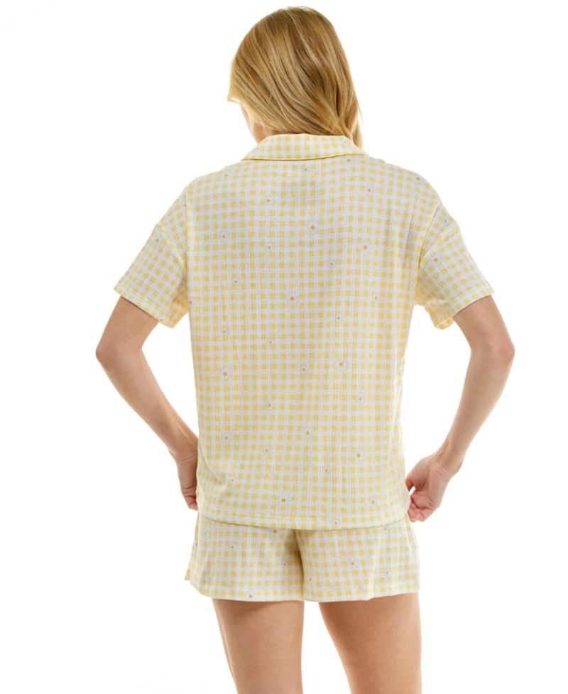 Women's Collared Top and Pull-On Shorts, 2-Piece Set