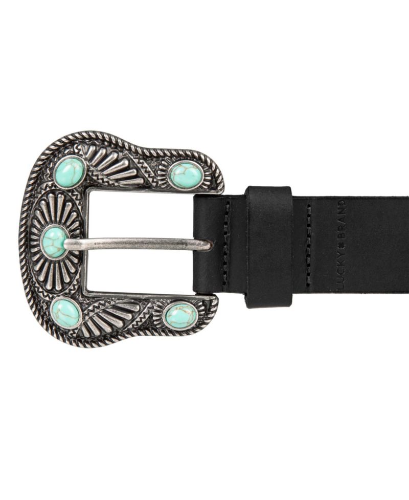 Women's Turquoise Studded Western Buckle Belt