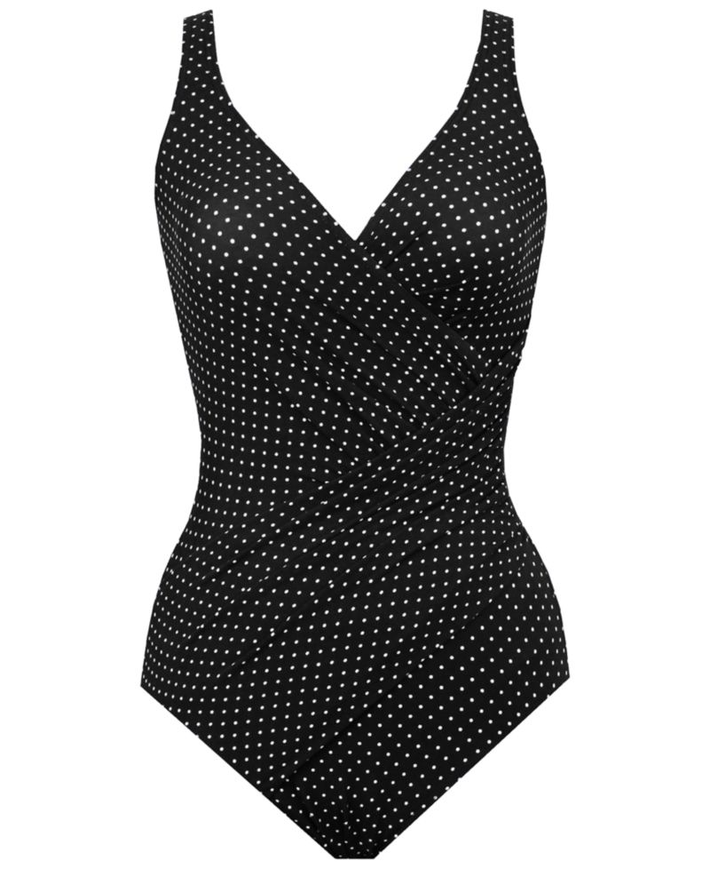 Plus Size Pin Point Oceanus One Piece Swimsuit