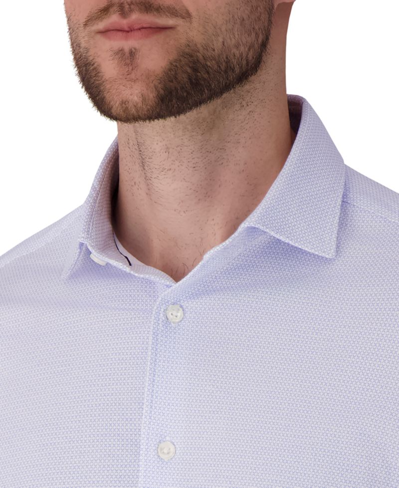 Men's Geometric Print Mitered Cuffs Dress Shirt