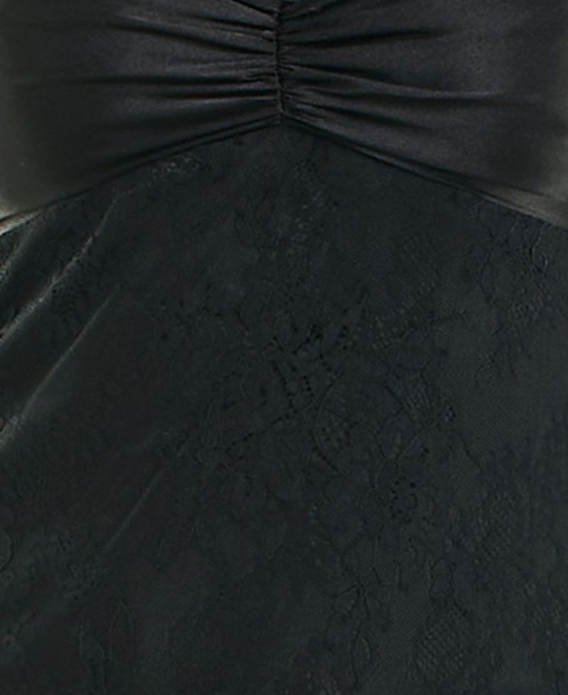 Juniors' Lace and Satin Maxi Slip Dress