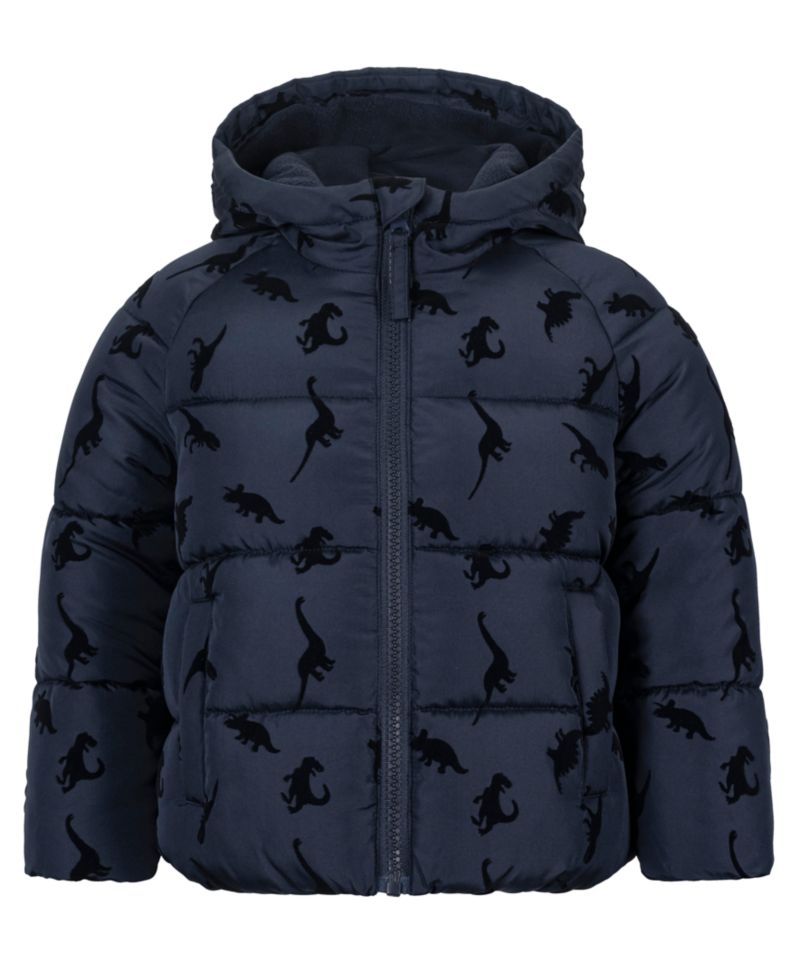 Baby Boys' Dinosaur Flocked Fleece-Lined Puffer Jacket
