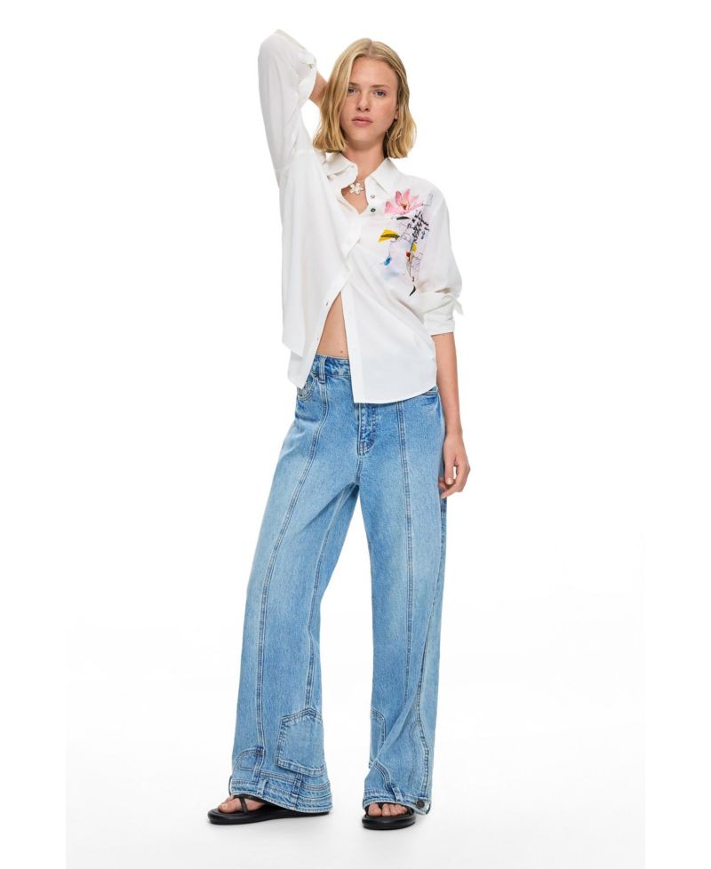 Women's Embroidered floral shirt