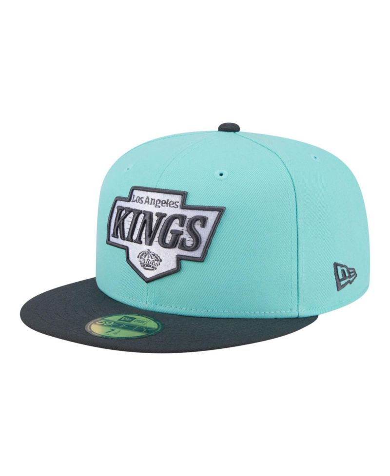 Men's Turquoise/Charcoal Los Angeles Kings Two-Tone Color Pack 59FIFTY Fitted Hat