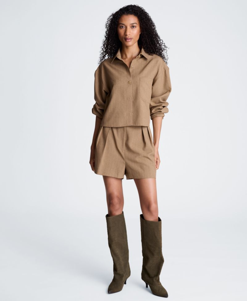 Women's High-Rise Pleated Shorts