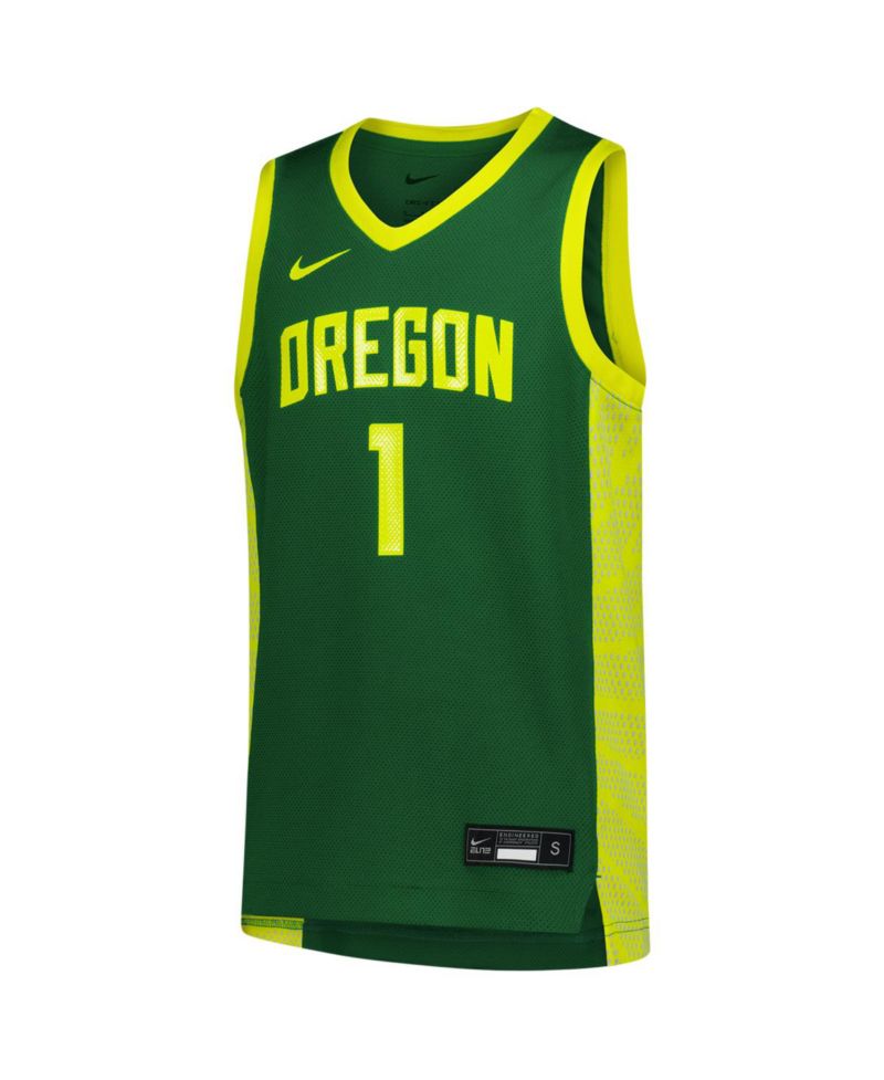 Big Boys and Girls 1 Green Oregon Ducks Replica Basketball Jersey