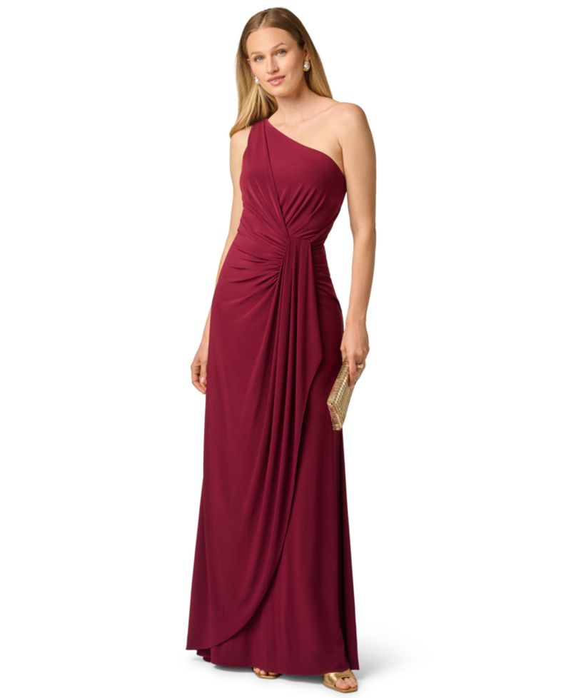 Women's One-Shoulder Matte-Jersey Ruched Gown