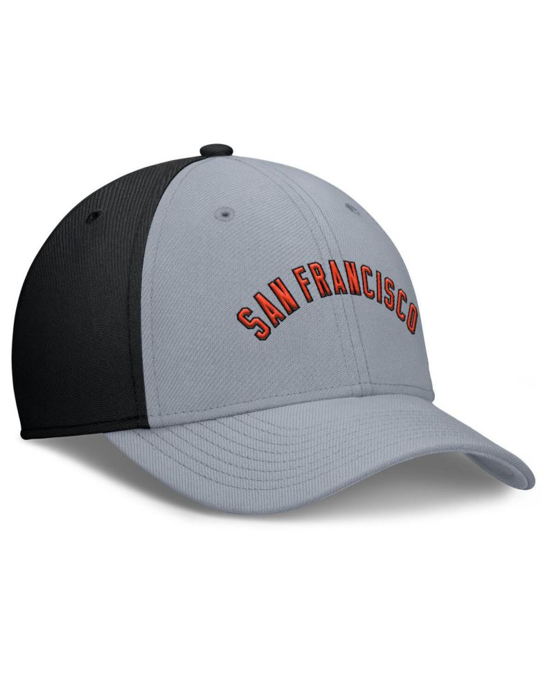 Men's Gray/Black San Francisco Giants Rise Swoosh Performance Flex Hat