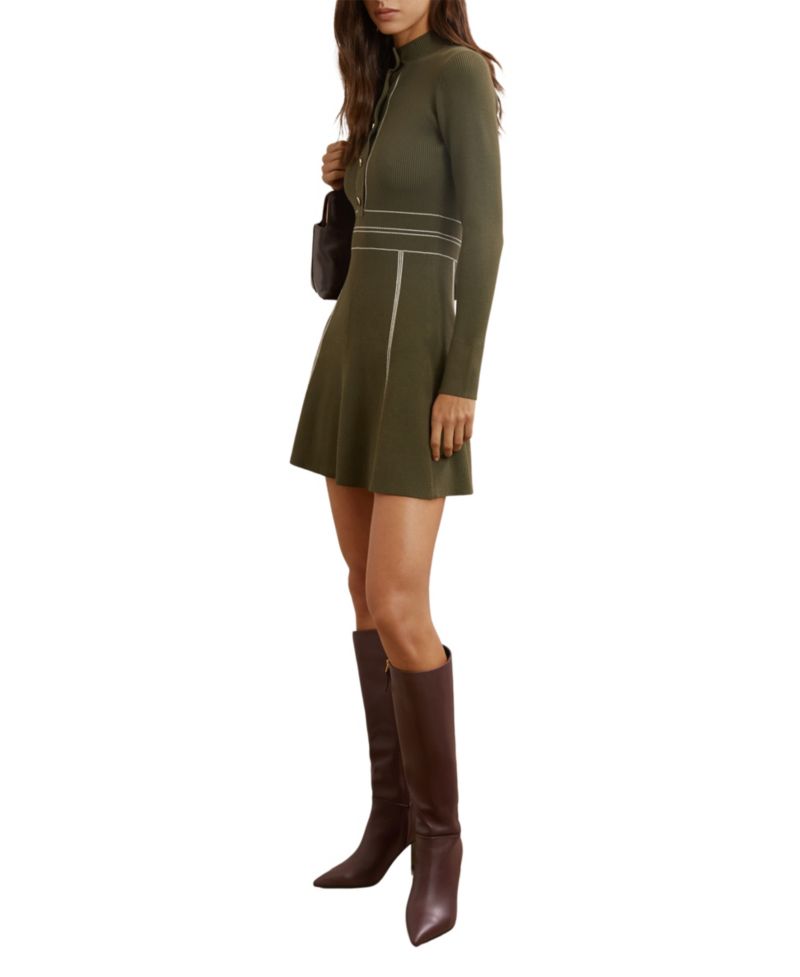 Women's Alex Mock-Neck Long-Sleeve Rib-Knit Mini Sweater Dress