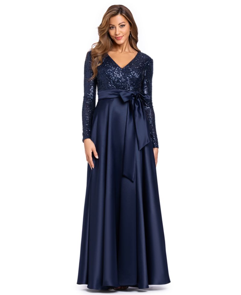 Women's Sequinned Long Sleeve Ballgown Dress