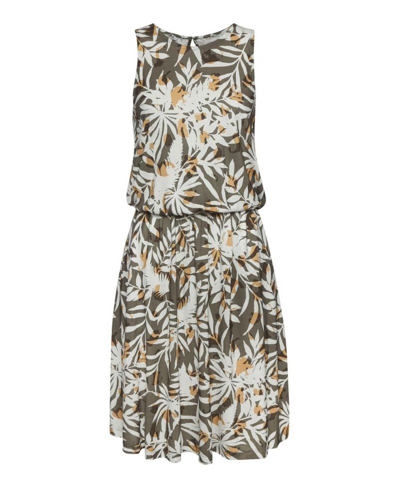 Women's High-Neck A-Line Elastic-Waist Short Dress